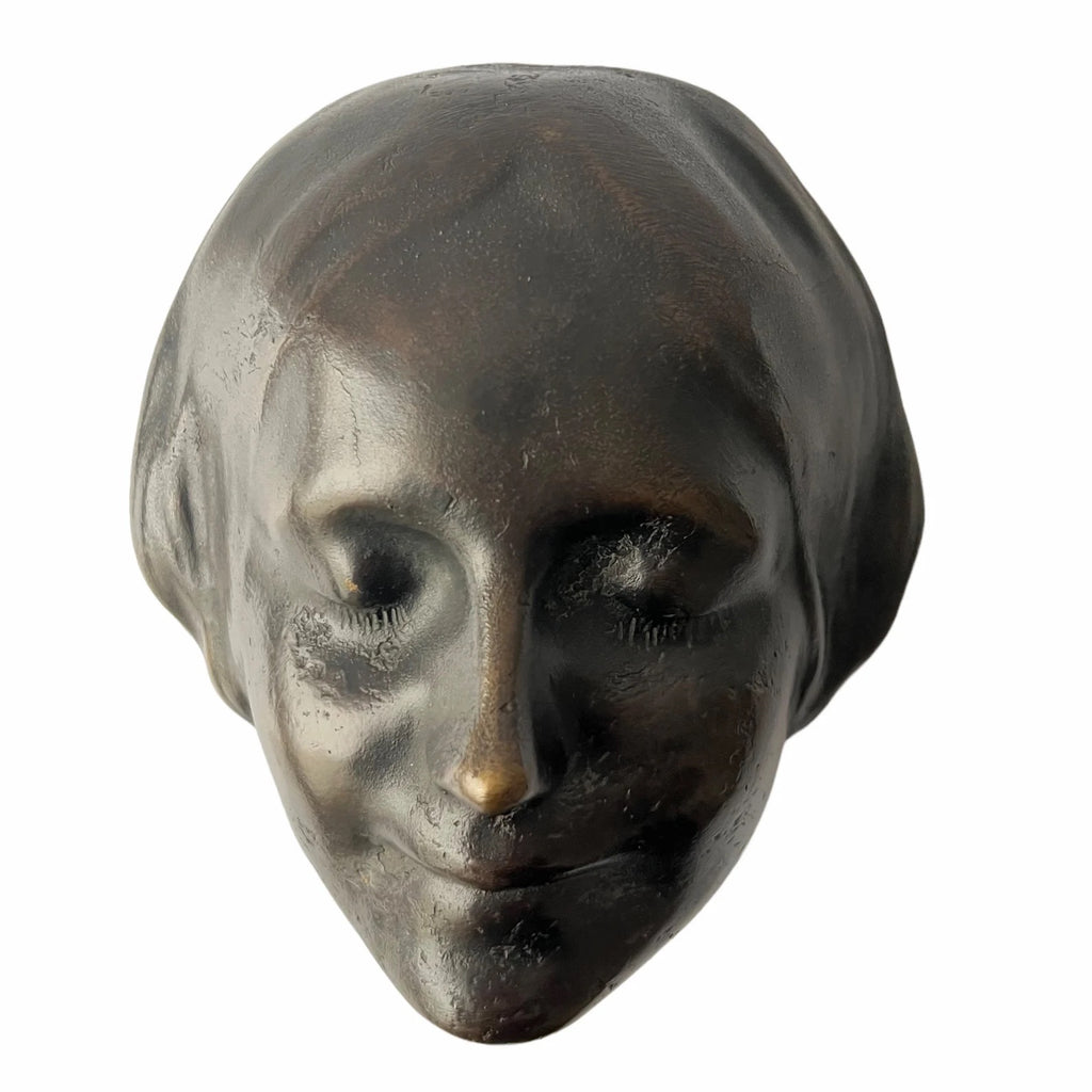 Vintage Bronze Wall Mask "L'inconnue De La Seine”. The Unknown Woman from the Seine.