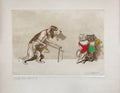 Boris O’Klein — “Hello, Handsome Blond!” (Hello, beau blond !), Signed Hand-Coloured Etching, Dirty Dogs of Paris