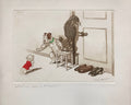 Boris O’Klein — “Forbidden to Those Under 16 Weeks” (Interdit aux moins de 16 semaines), Signed Hand-Coloured Etching, Dirty Dogs of Paris