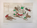 Boris O’Klein — "Rugby", Signed Hand-Coloured Etching, Dirty Dogs of Paris