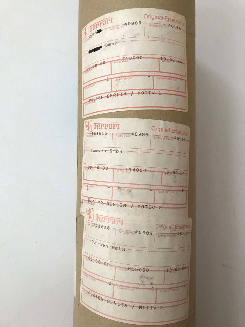 L'Idea Ferrari Exhibition Posters: 1994 Berlin Gallery, Set of Three
