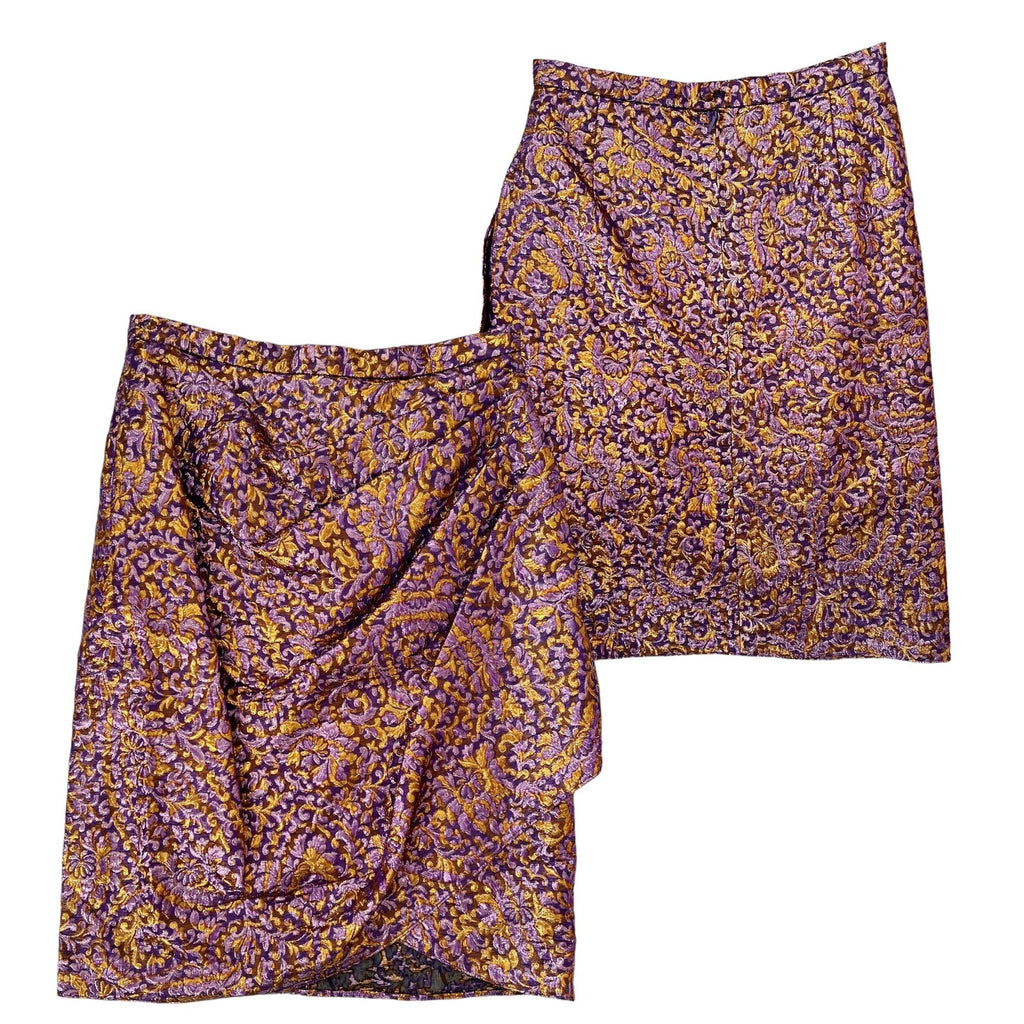 Vintage 1980s Max Dietl Brocade Skirt Suit 3 Piece Silk Set West Germany
