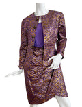 Vintage 1980s Max Dietl Brocade Skirt Suit 3 Piece Silk Set West Germany