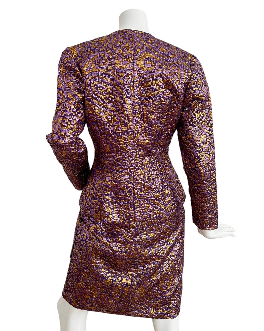 Vintage 1980s Max Dietl Brocade Skirt Suit 3 Piece Silk Set West Germany