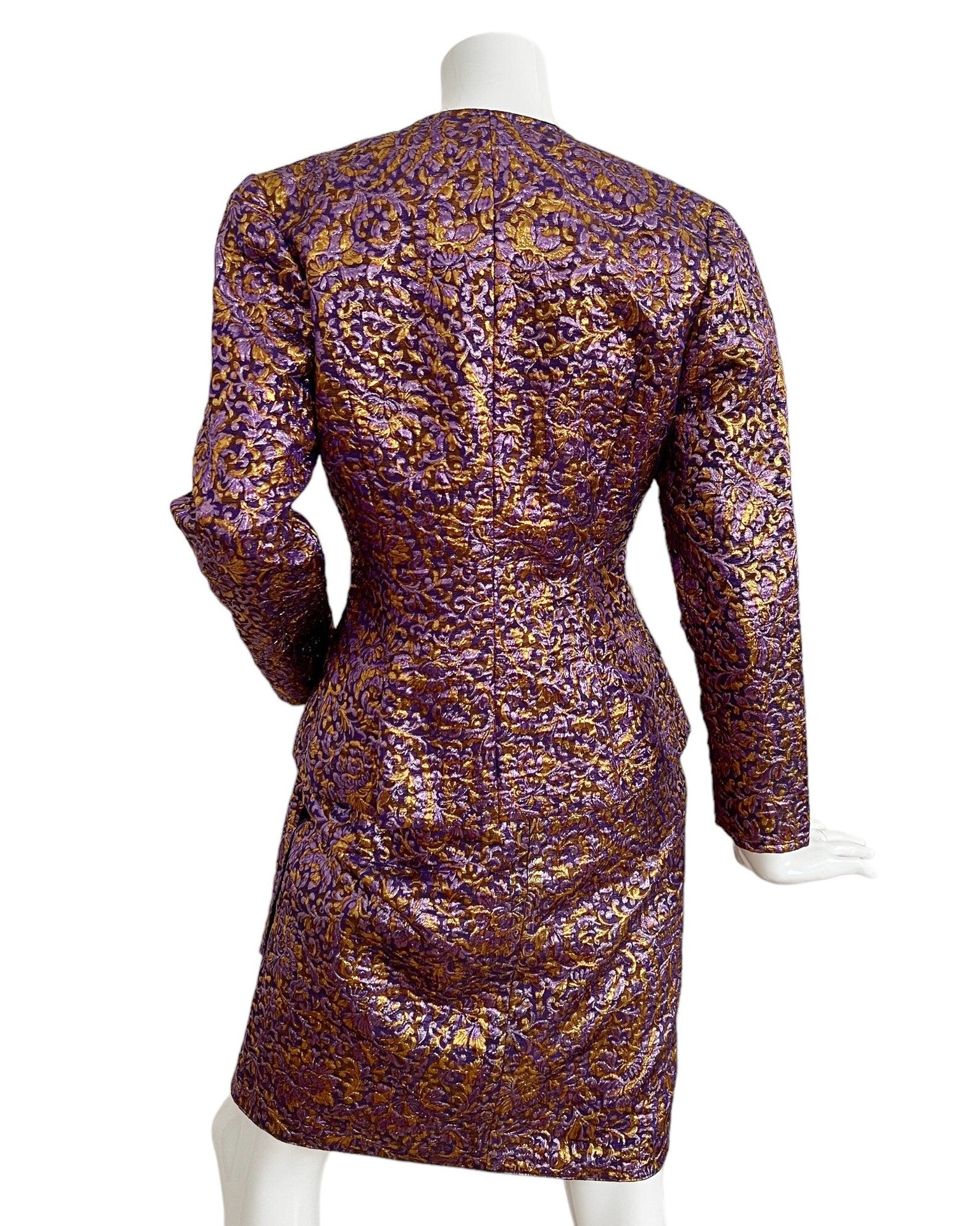 Vintage 1980s Max Dietl Brocade Skirt Suit 3 Piece Silk Set West Germany