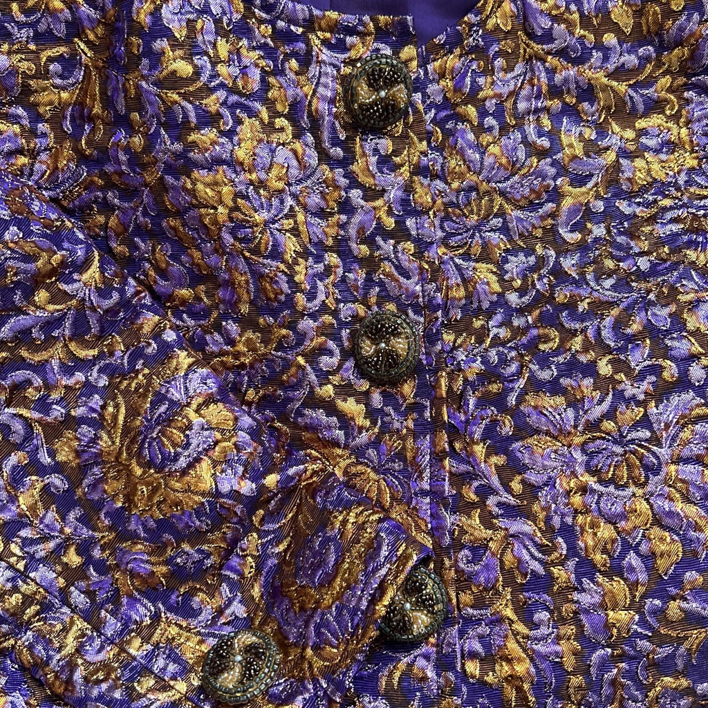 Vintage 1980s Max Dietl Brocade Skirt Suit 3 Piece Silk Set West Germany