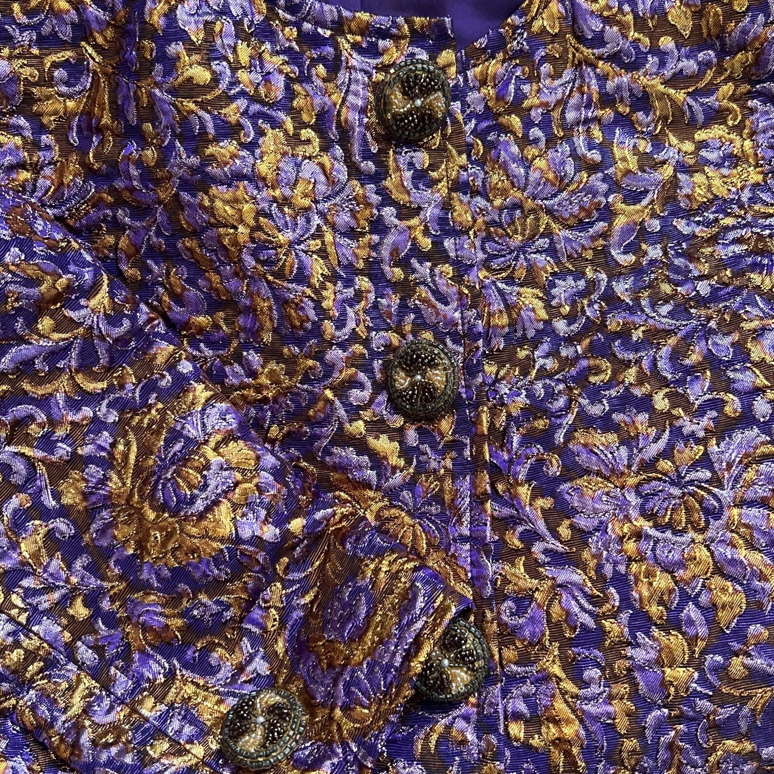 Vintage 1980s Max Dietl Brocade Skirt Suit 3 Piece Silk Set West Germany