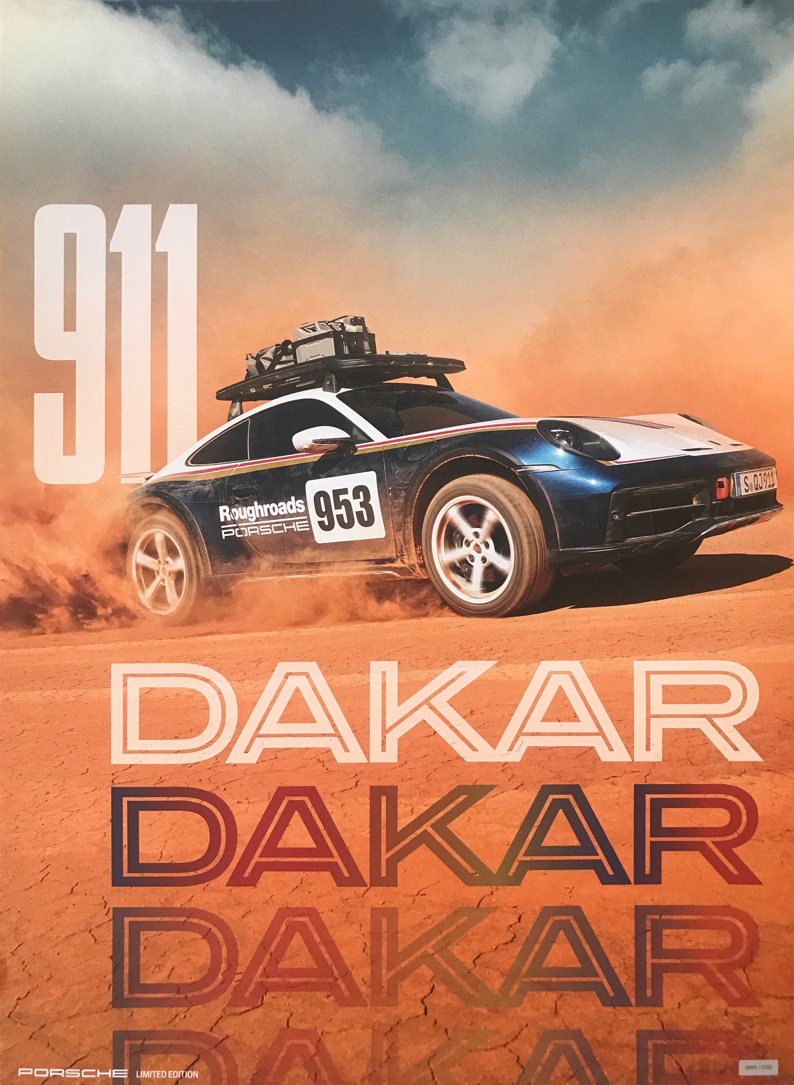Porsche 911 Dakar, Set of 3 Original Poster, Limited Editions
