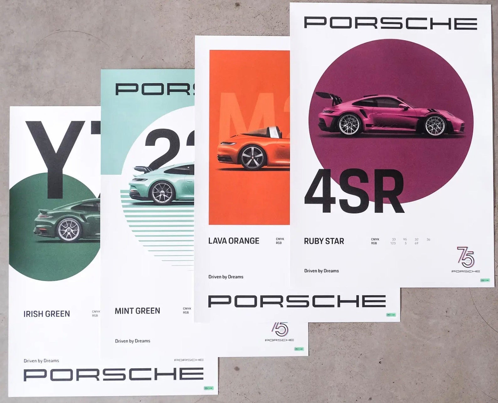 Porsche 911, Set of 4 Original Posters, Limited Editions
