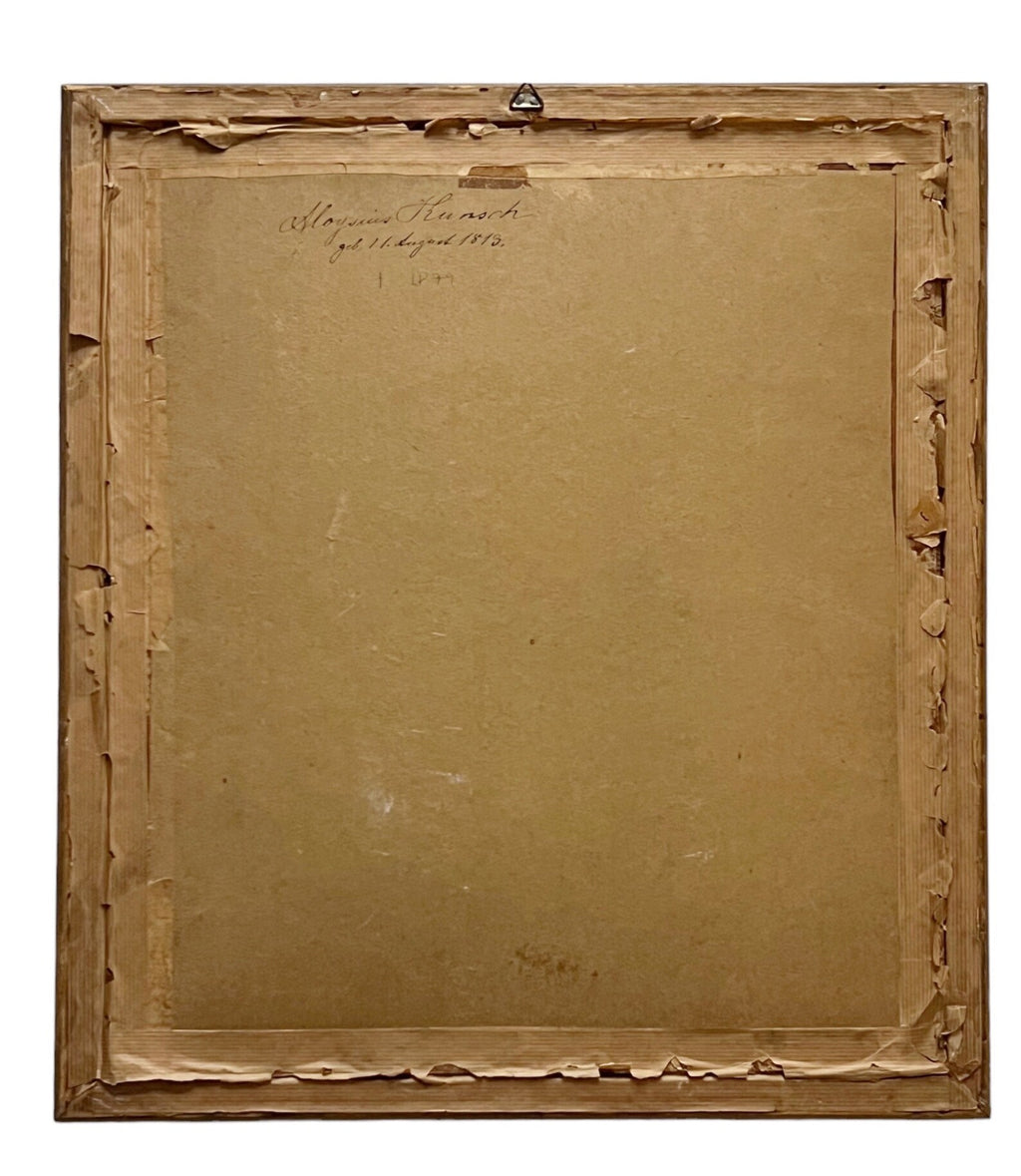 Antique German Pastel Portrait of a Gentleman, Mid 19th Century Framed Biedermeier Male Portrait