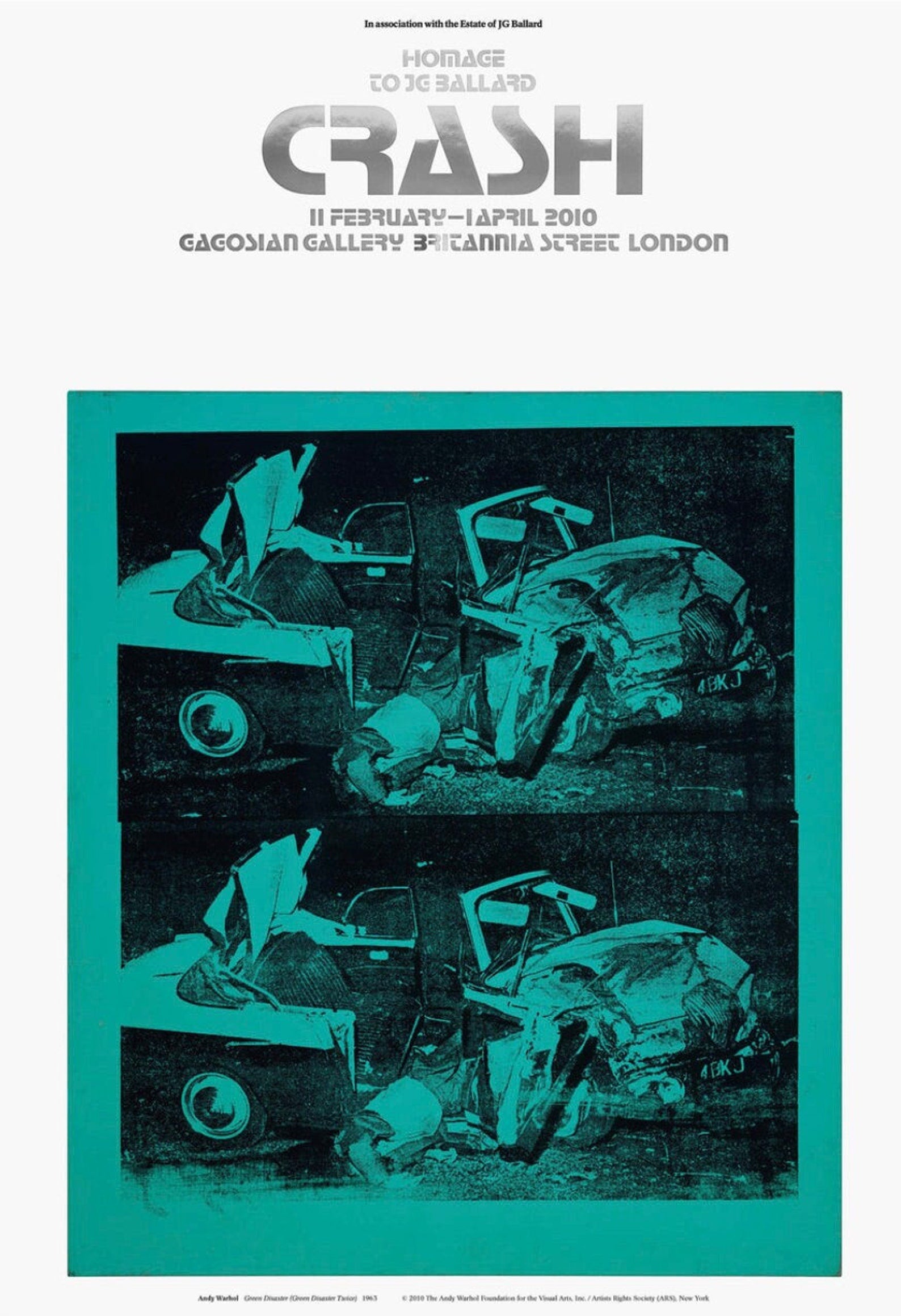 Andy Warhol - "Green Car Crash". Original Exhibition poster.