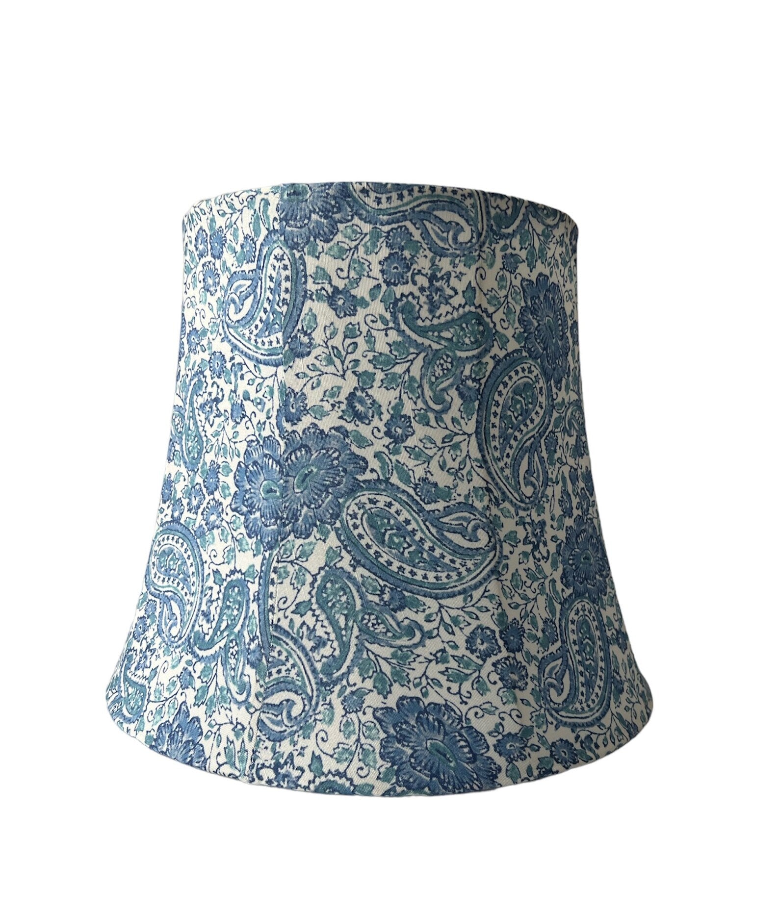 Pair Lauren Ralph Lauren Brass Table Lamps With Blue Paisley Fabric Shades