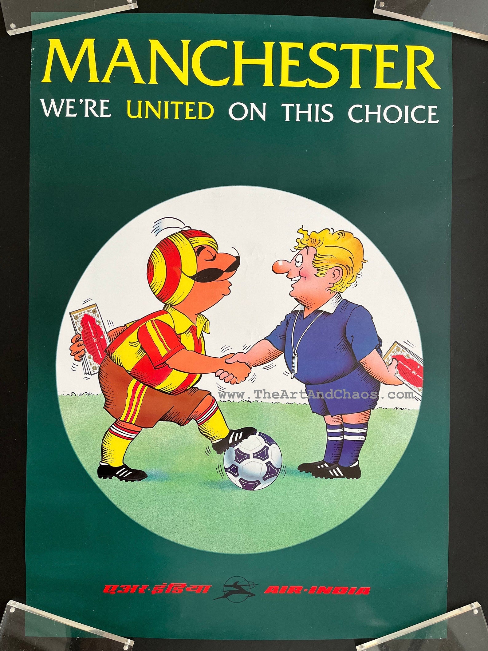 Air India Poster, Original Vintage Travel Poster, Manchester