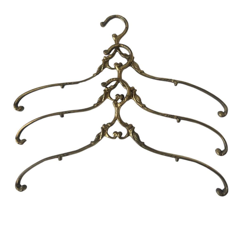 Antique Bronze Clothes Hanger: Rococo Revival Garment Display, c.1900