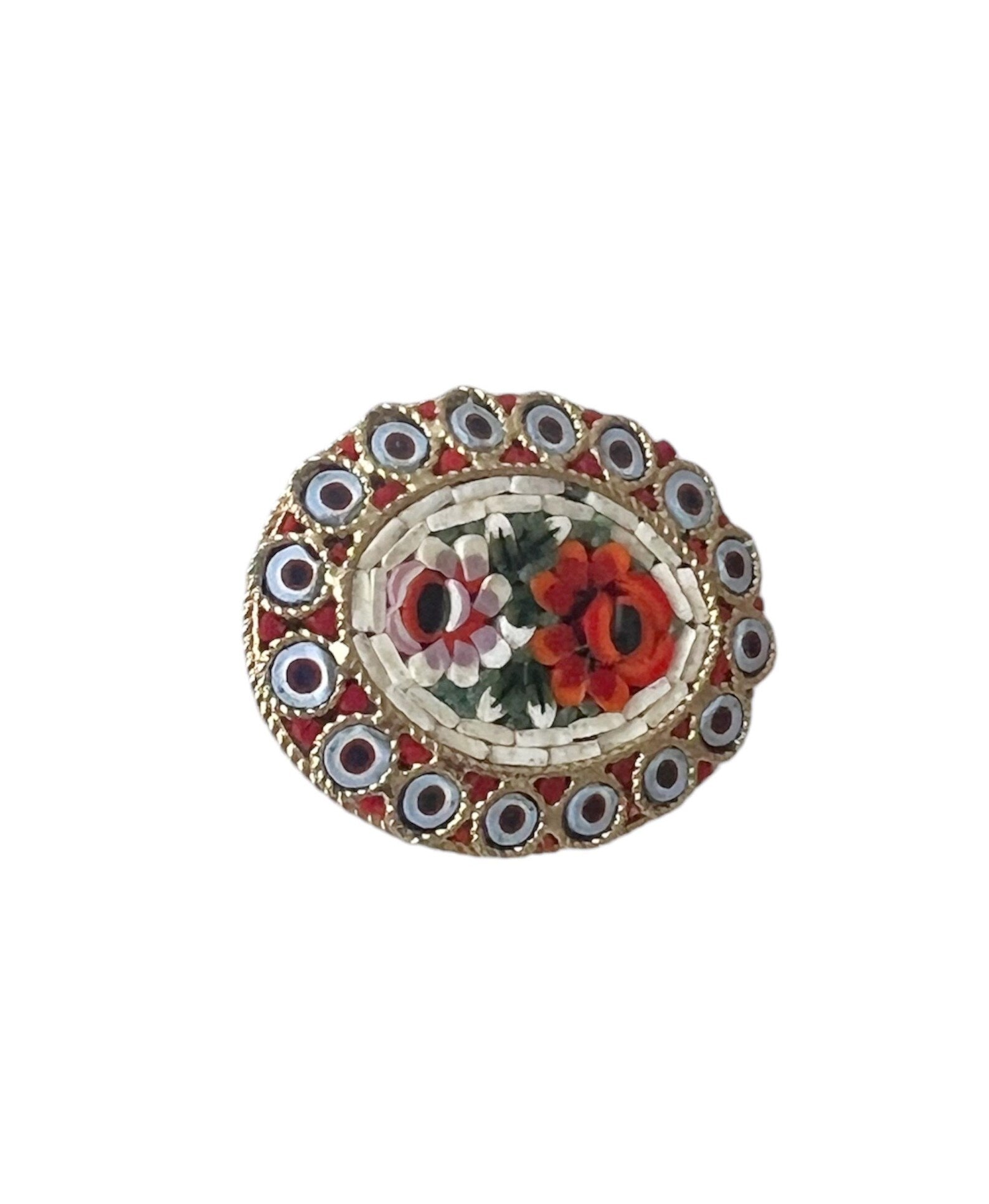 Vintage Italian Micro Mosaic Brooch.