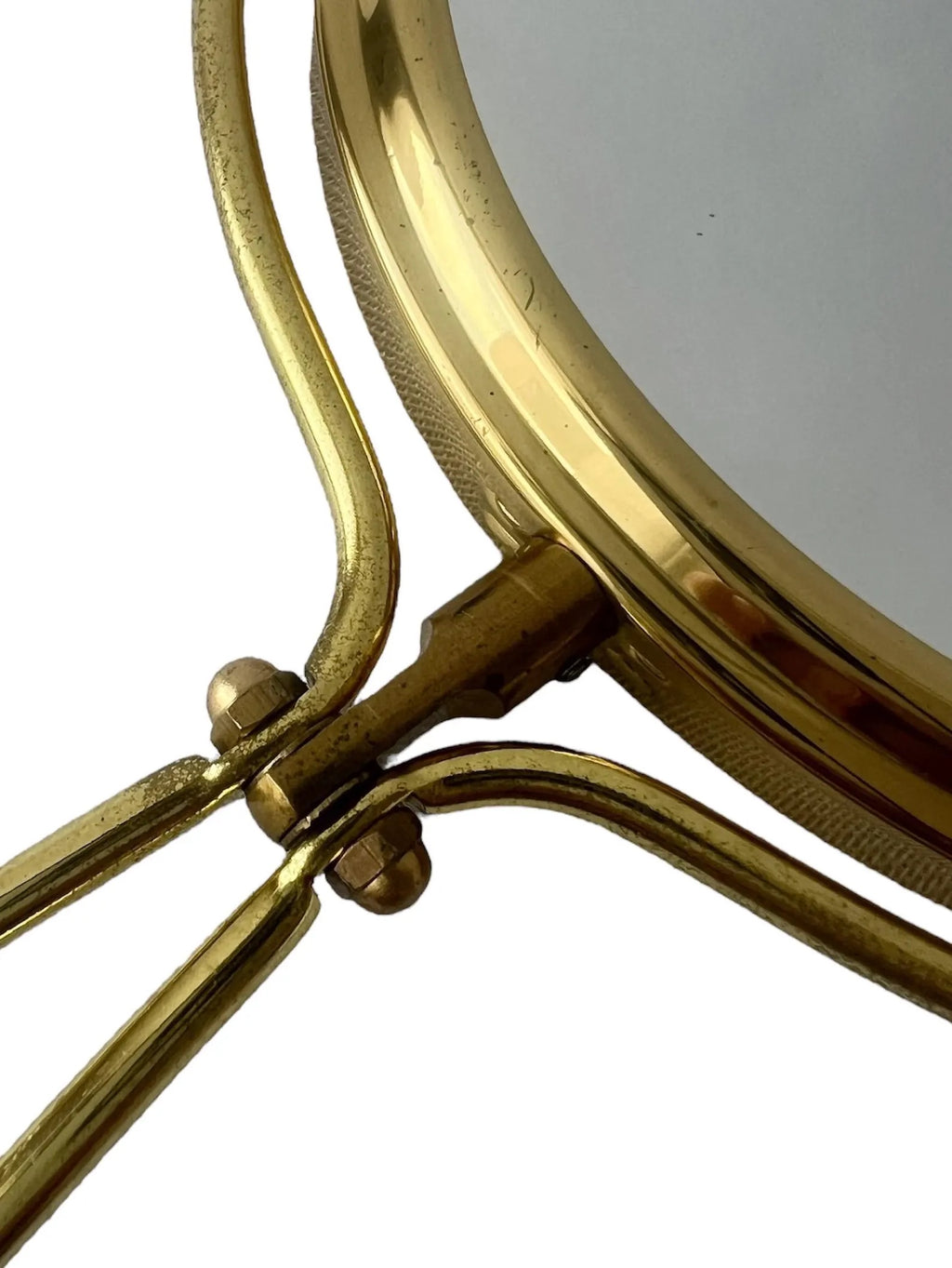 Vintage Brass Vanity Mirror Two-Sided Magnifying Germany 1950s