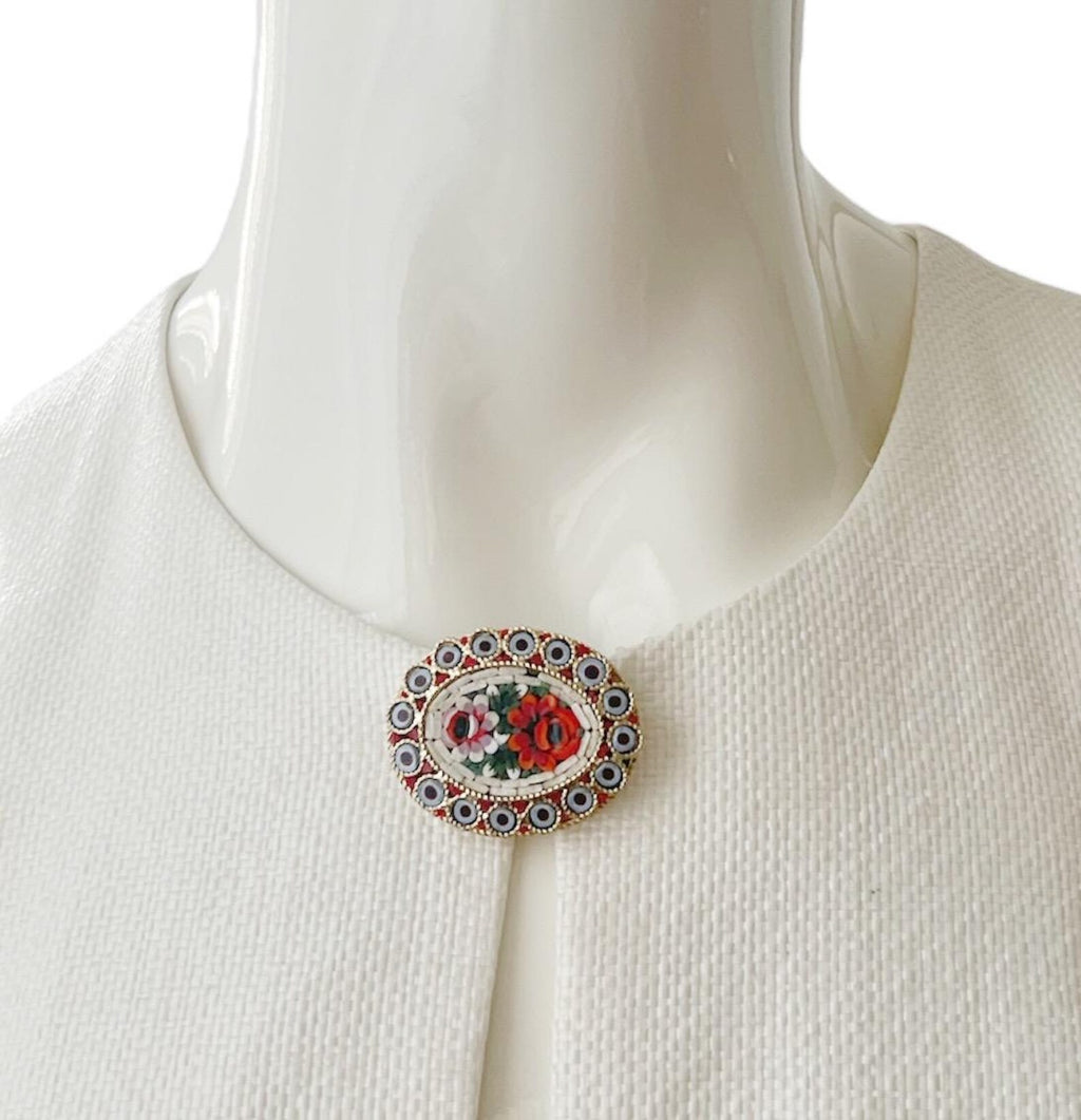 Vintage Italian Micro Mosaic Brooch.