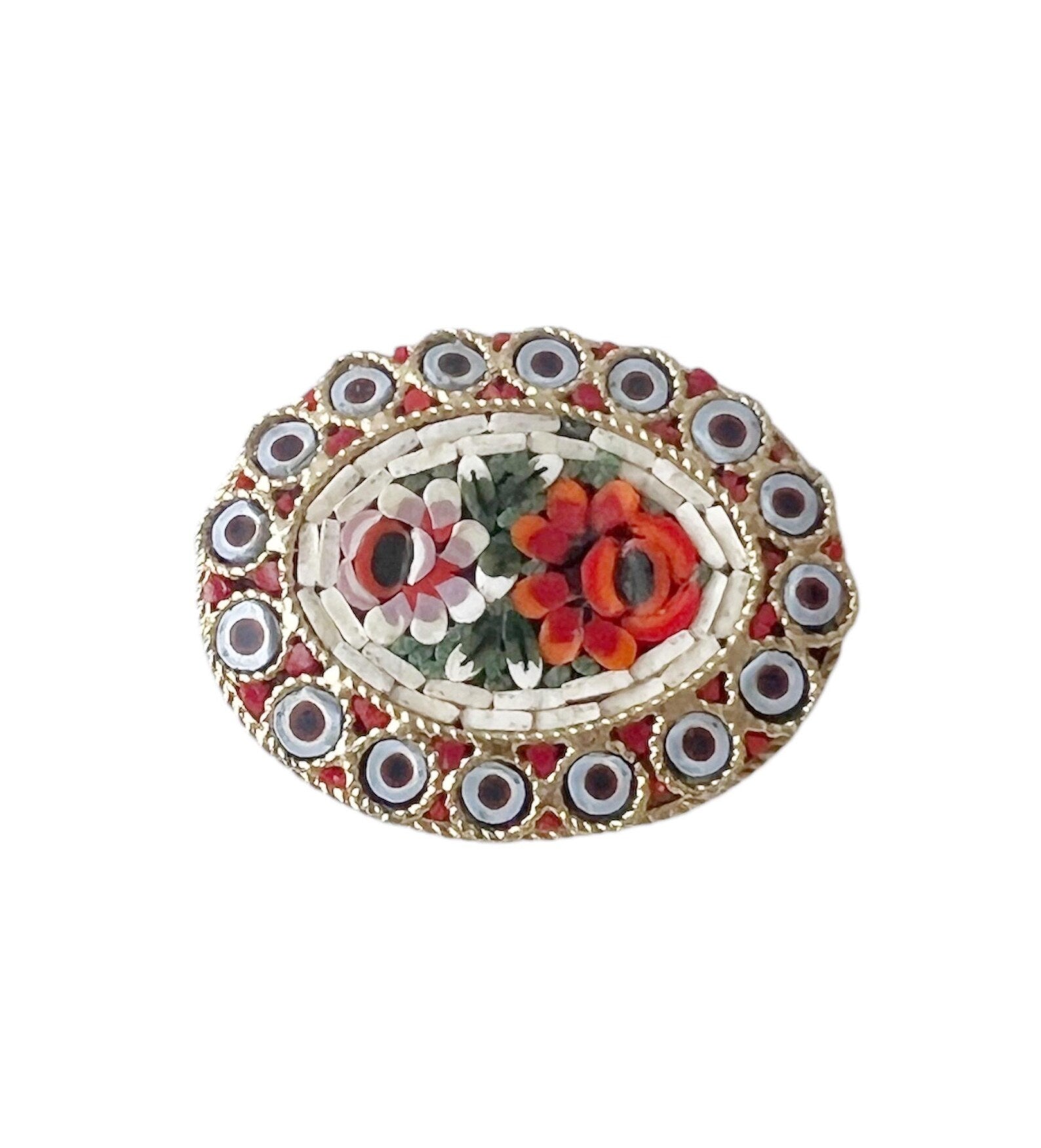 Vintage Italian Micro Mosaic Brooch.