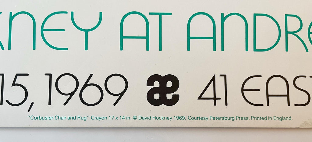 David Hockney - "Corbusier Chair and Rug". Original Exhibition Museum Poster.