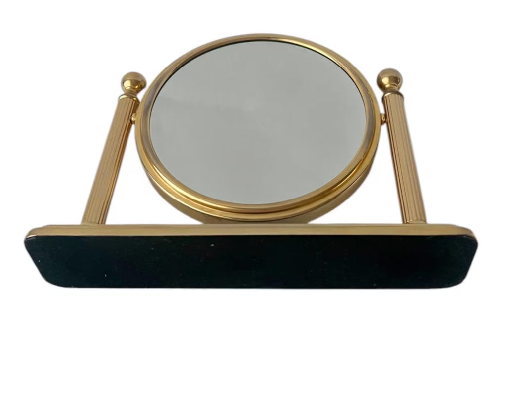 Vintage Italian Brass Vanity Mirror Two-Sided Magnifying 1950s