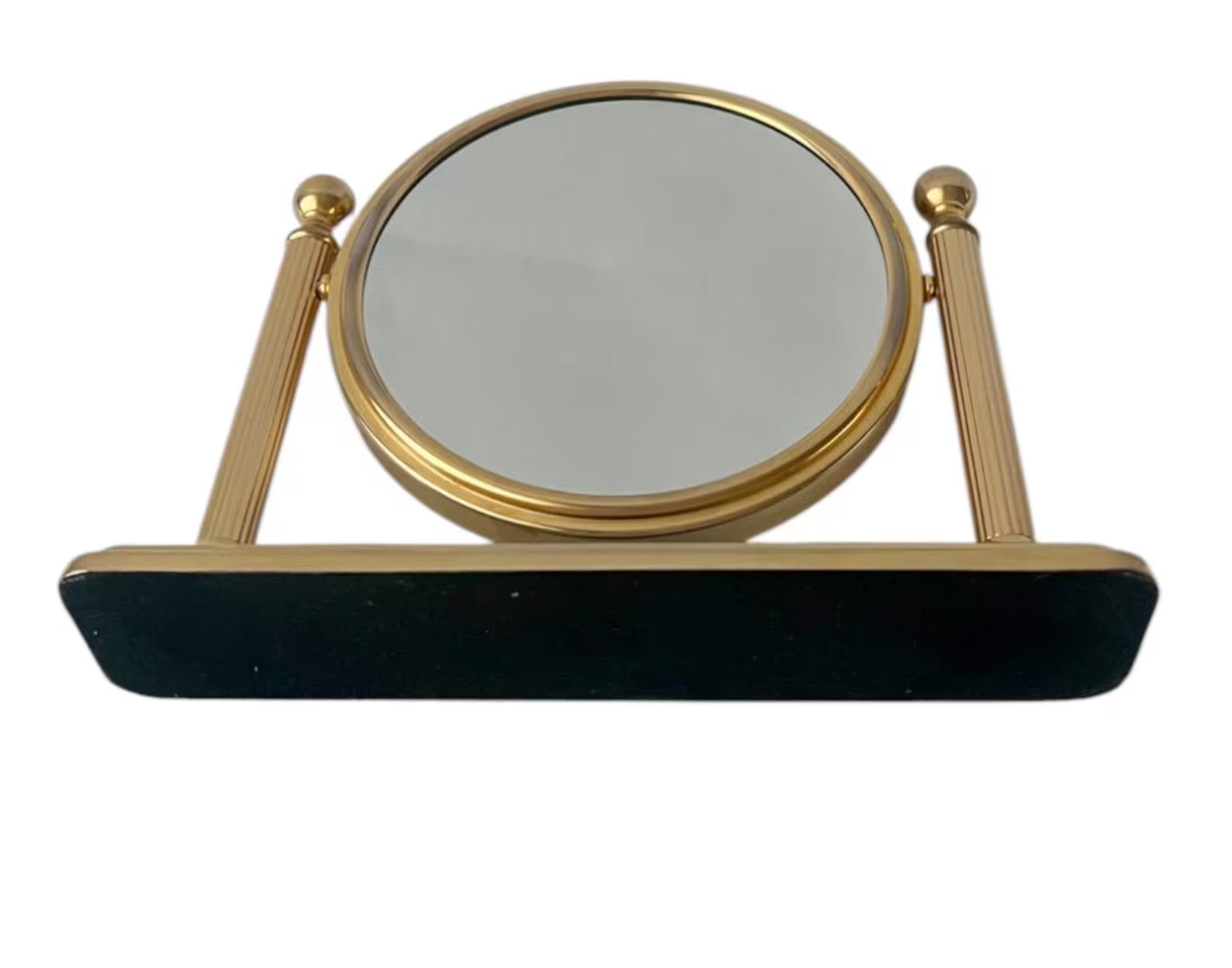 Vintage Italian Brass Vanity Mirror Two-Sided Magnifying 1950s