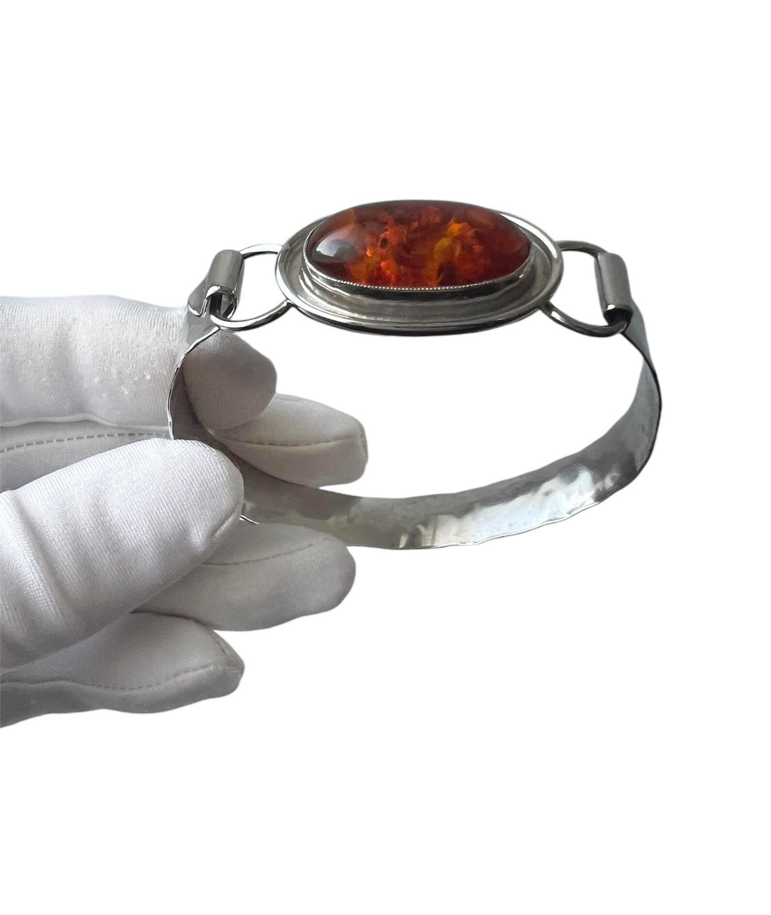 Vintage Katja Lührs Lübeck (KLS) Silver Bracelet with Baltic Amber