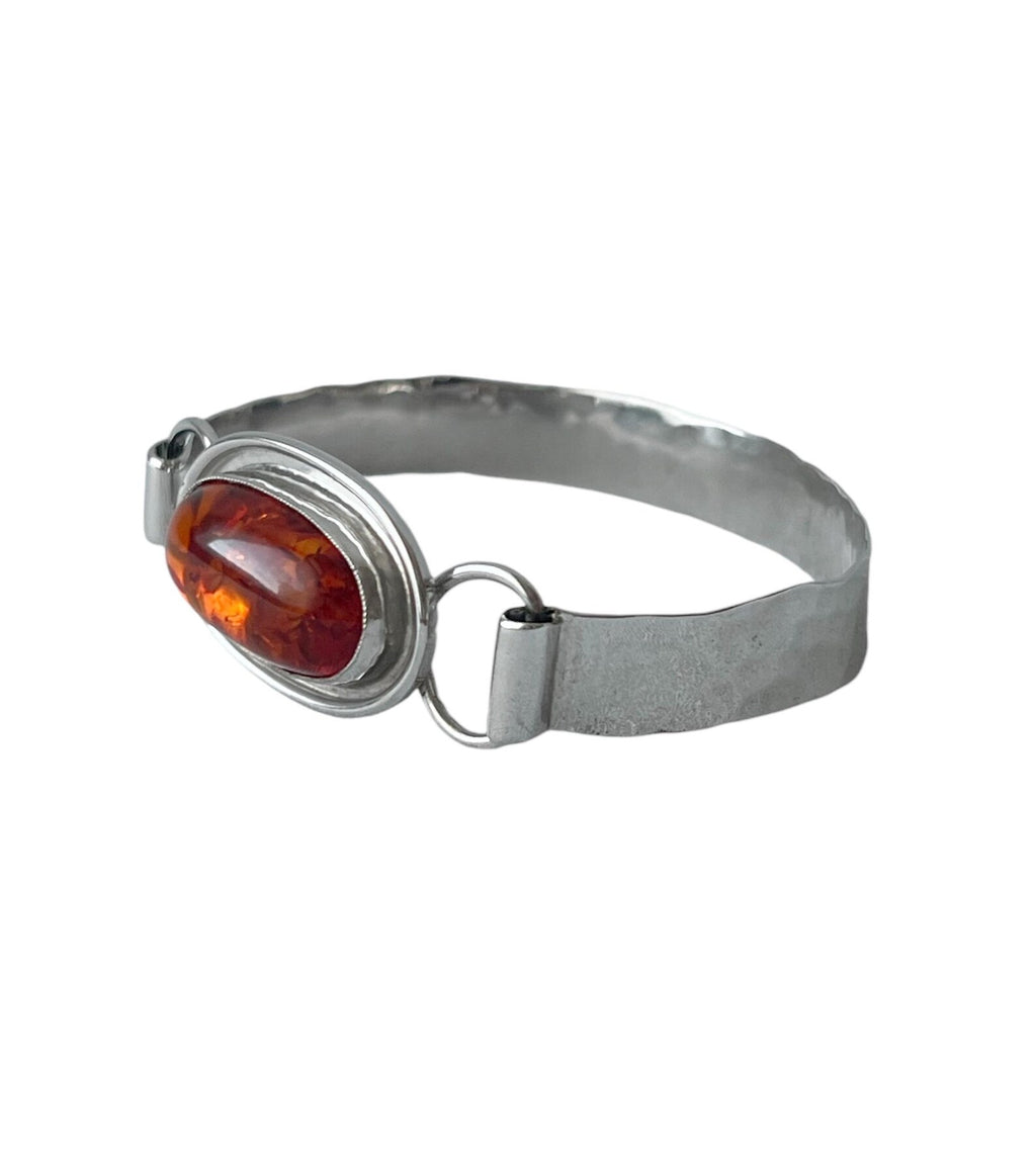 Vintage Katja Lührs Lübeck (KLS) Silver Bracelet with Baltic Amber