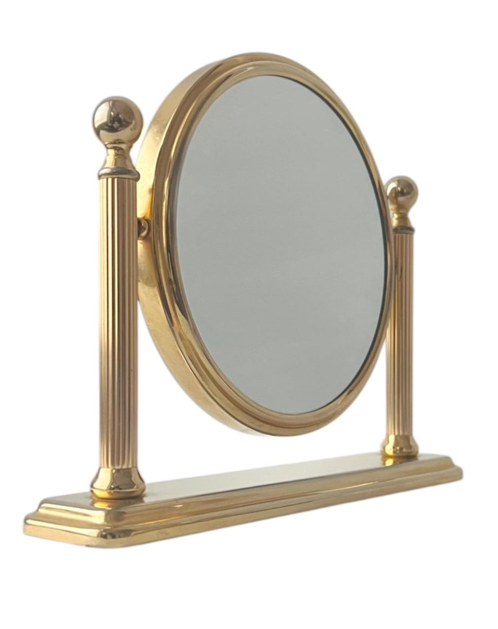 Vintage Italian Brass Vanity Mirror Two-Sided Magnifying 1950s