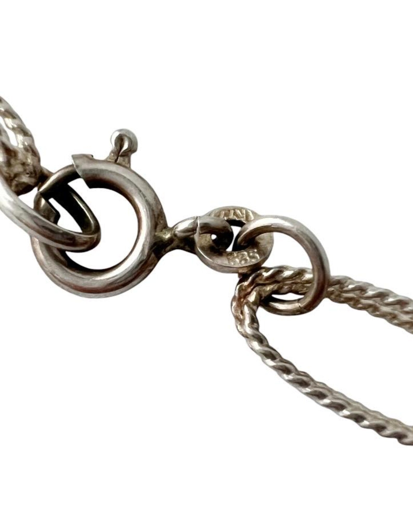 Vintage 835 Silver Oval Link Chain Necklace.