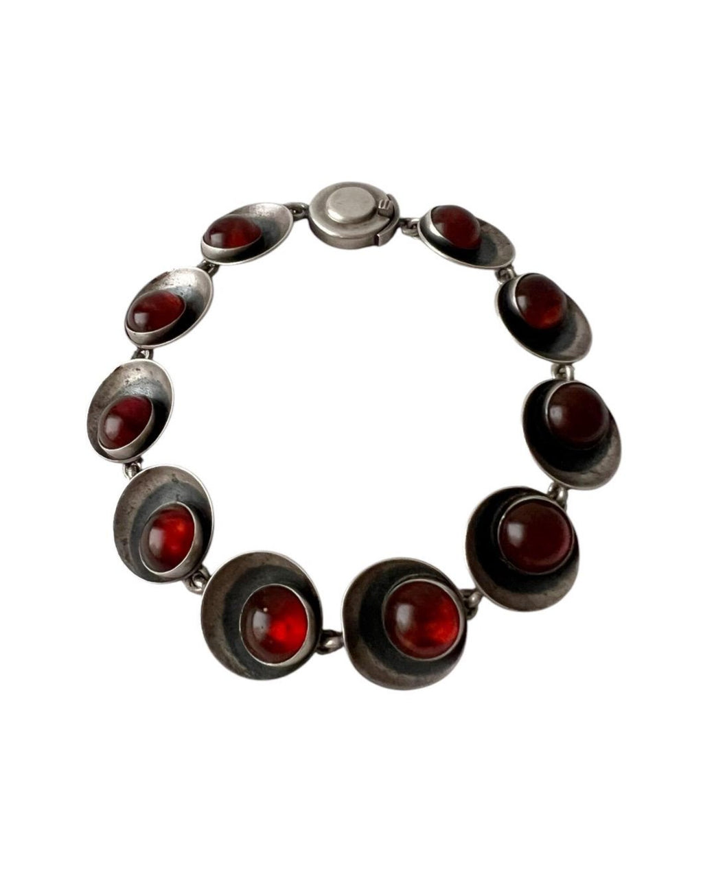 Vintage Baltic Amber Bracelet, Sterling Silver, Danish Modernist, Niels Erik From