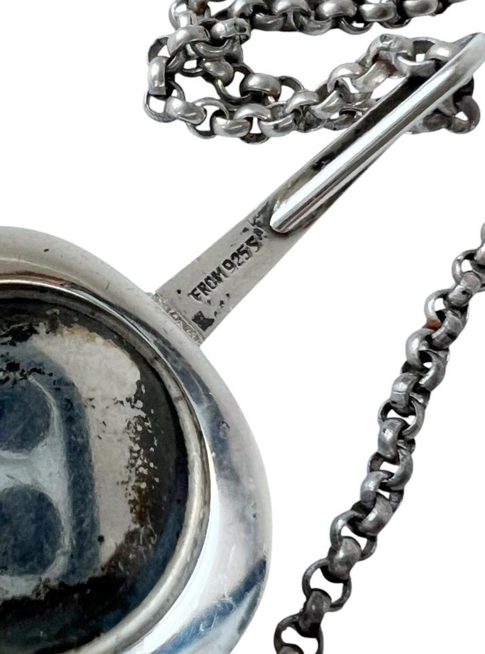 Vintage Baltic Amber Pendant Necklace, Sterling Silver, Danish Modernist, Niels Erik From