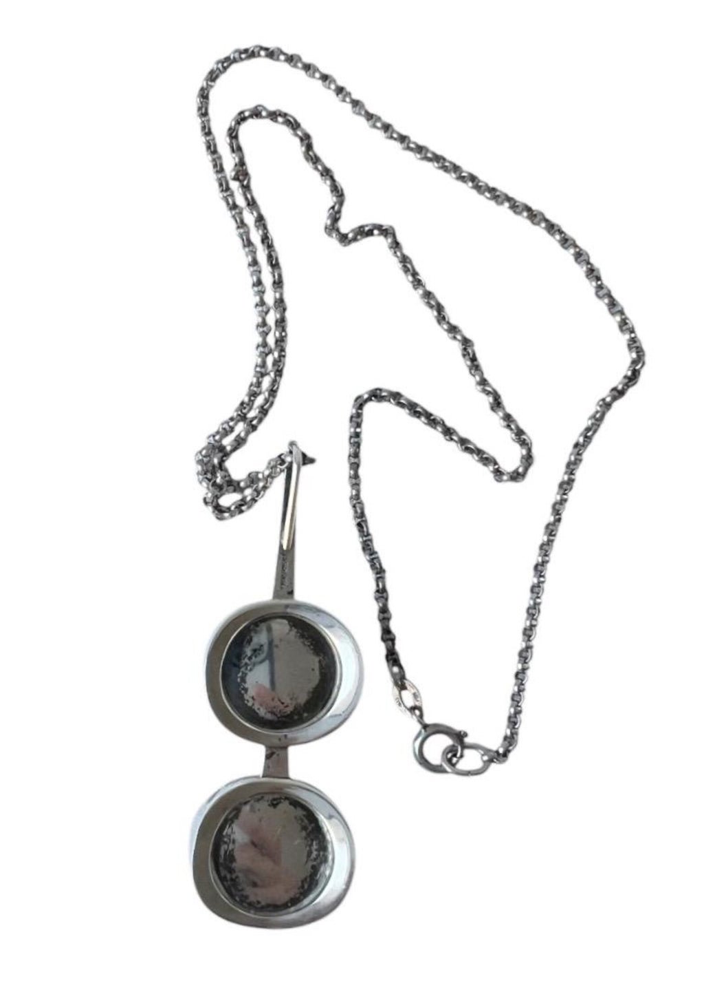 Vintage Baltic Amber Pendant Necklace, Sterling Silver, Danish Modernist, Niels Erik From