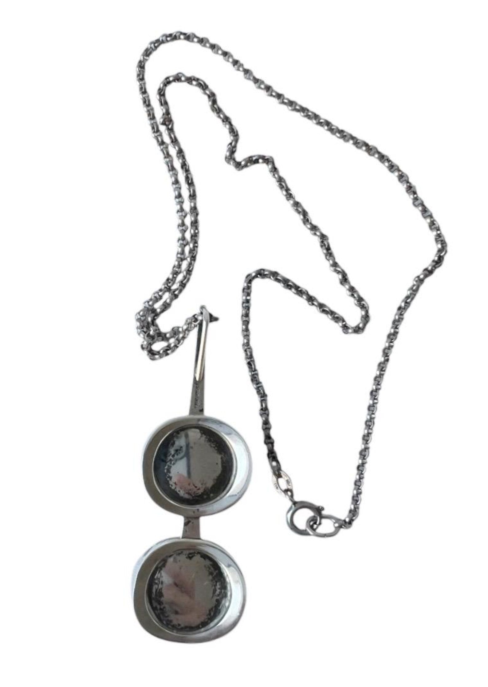 Vintage Baltic Amber Pendant Necklace, Sterling Silver, Danish Modernist, Niels Erik From