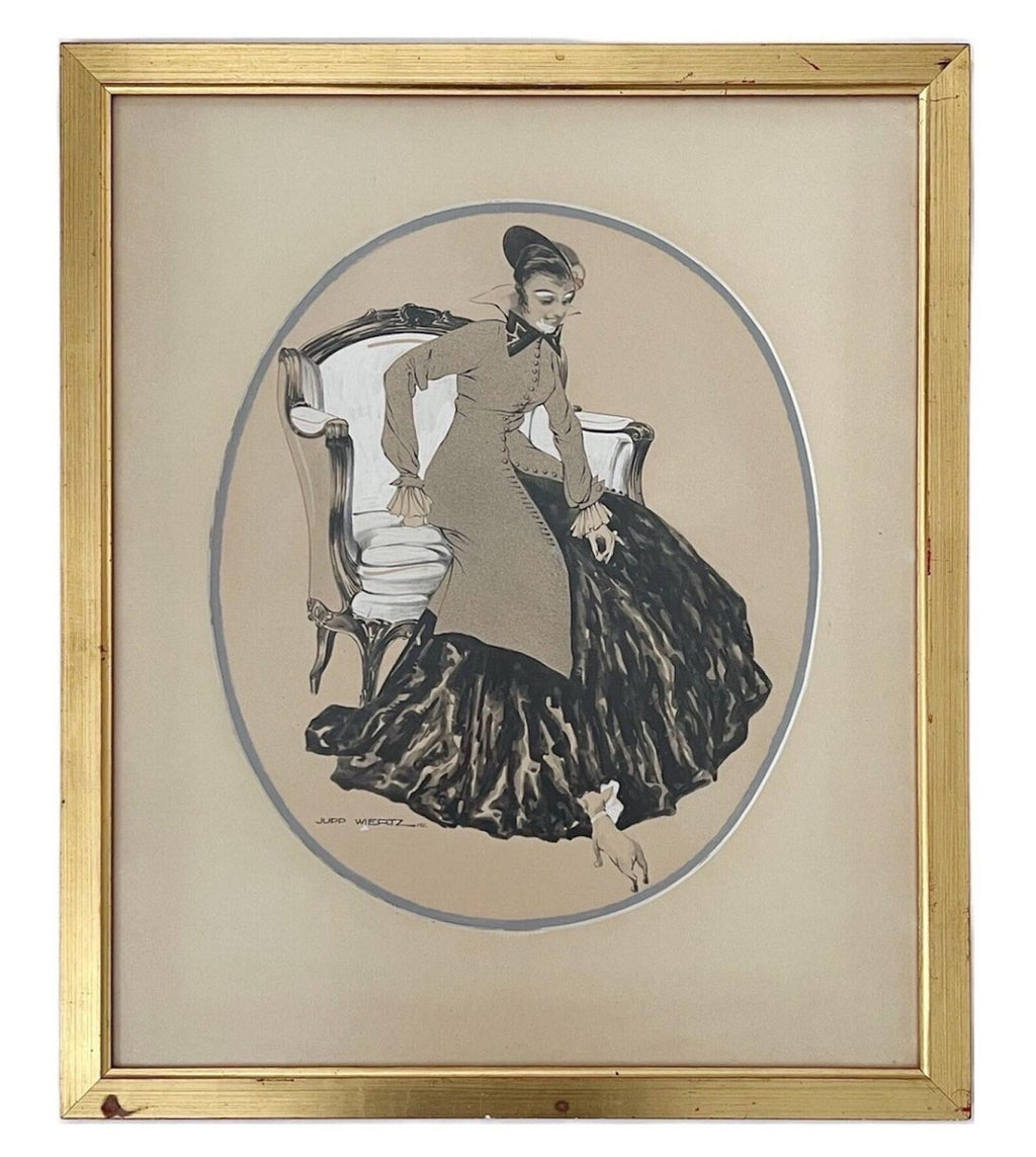 Original 1915 Fashion Illustration – Jupp Wiertz (1888–1938) Jugendstil / Early Art Déco Gouache
