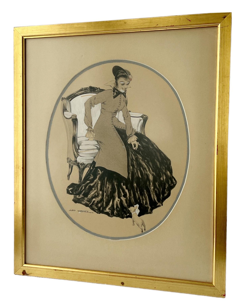 Original 1915 Fashion Illustration – Jupp Wiertz (1888–1938) Jugendstil / Early Art Déco Gouache