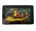 Palekh Lacquer Box Troika Scene Signed T.C. USSR Hand Painted