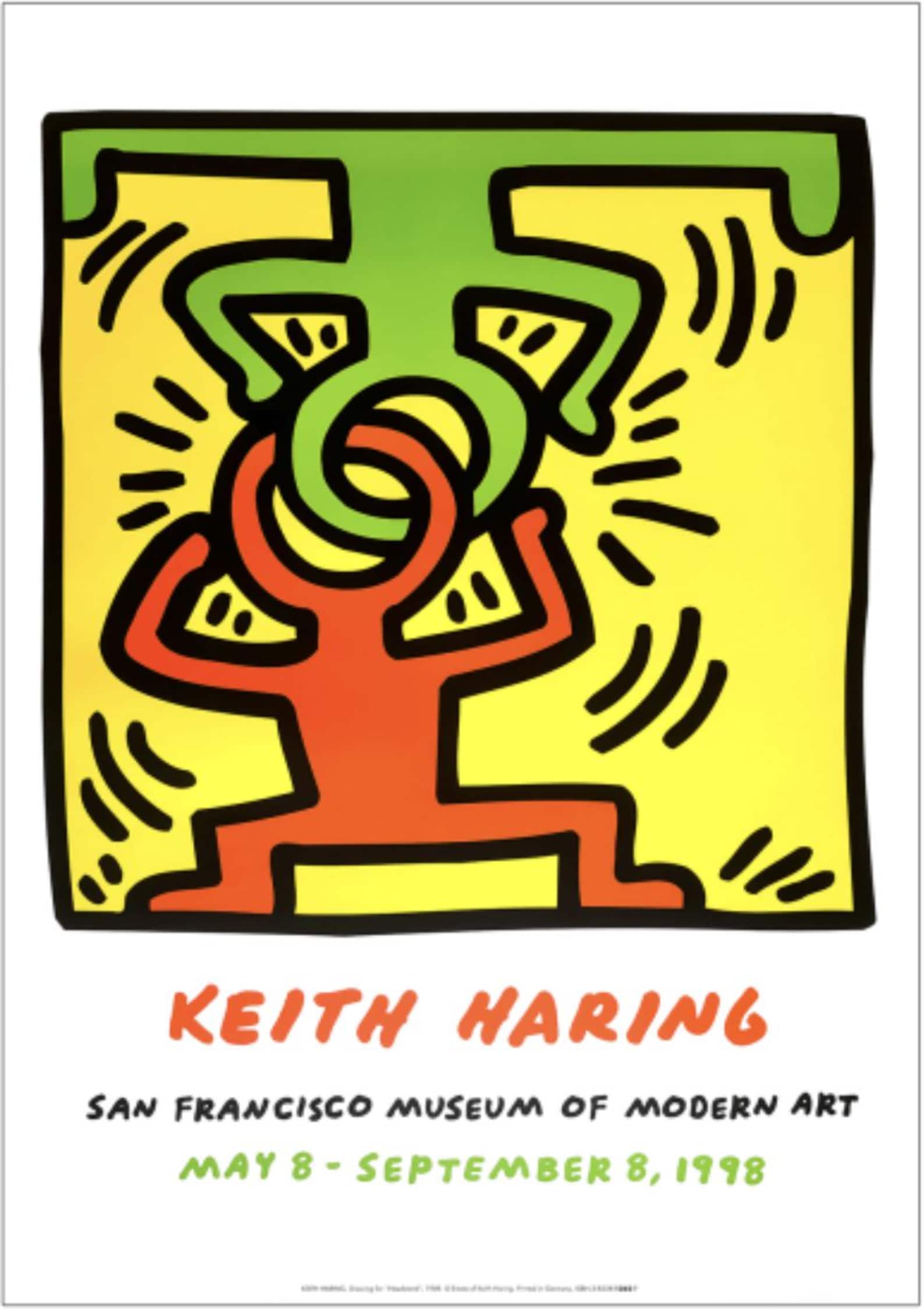 Keith Haring - "Headstand". Original Exhibition Museum Poster. 1998
