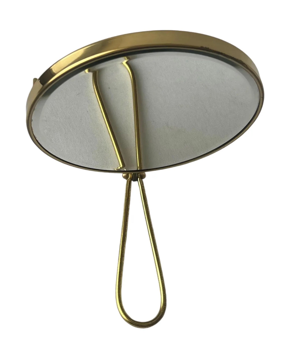 Vintage Brass Vanity Mirror Two-Sided Magnifying Germany 1950s