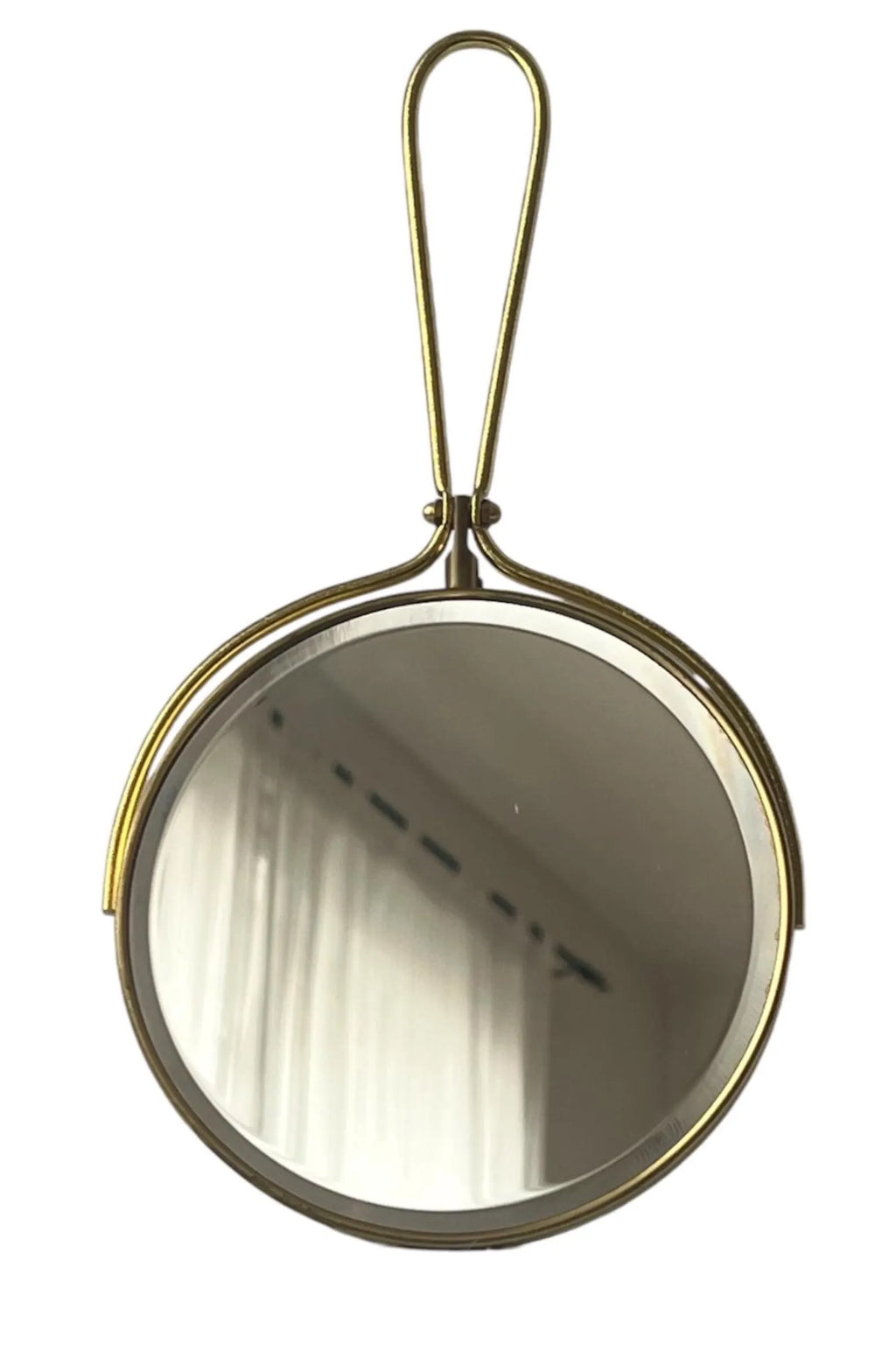 Vintage Brass Vanity Mirror Two-Sided Magnifying Germany 1950s