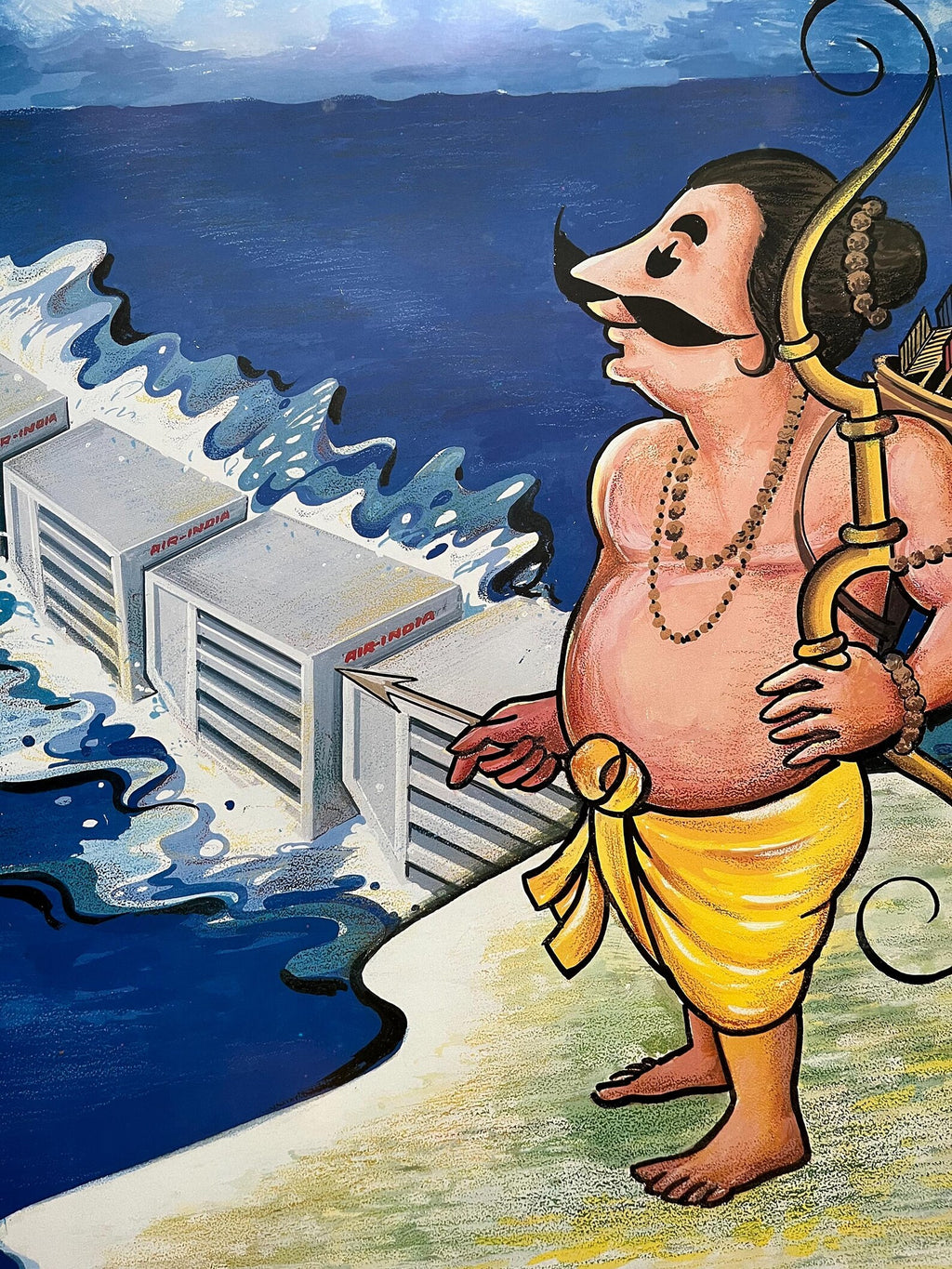 Vintage Air India Cargo Poster: 1970s-80s Travel Art