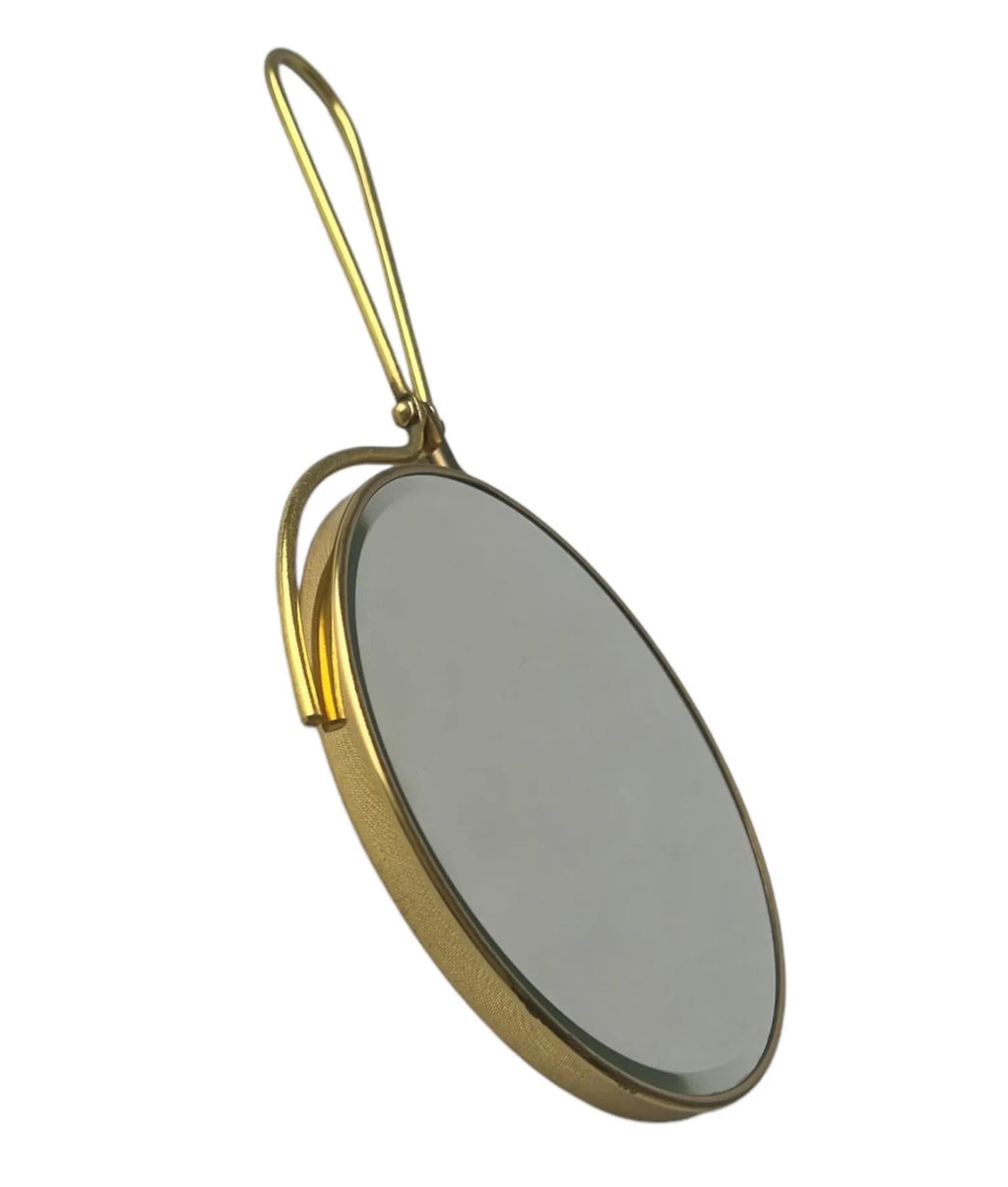 Vintage Brass Vanity Mirror Two-Sided Magnifying Germany 1950s