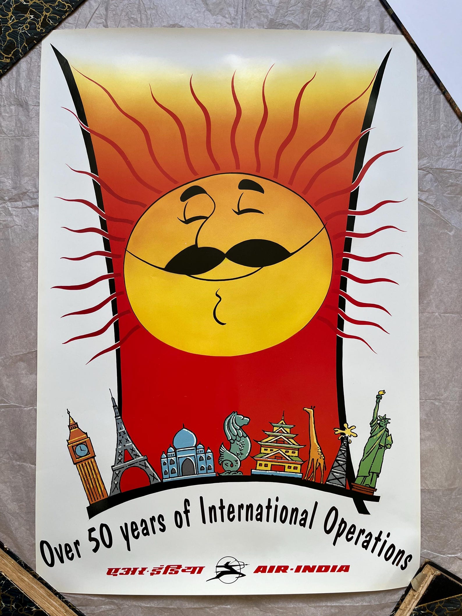 Air India Poster, Original Vintage Travel Poster