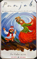 Air India Poster, Original Vintage Travel Poster, Pinjab