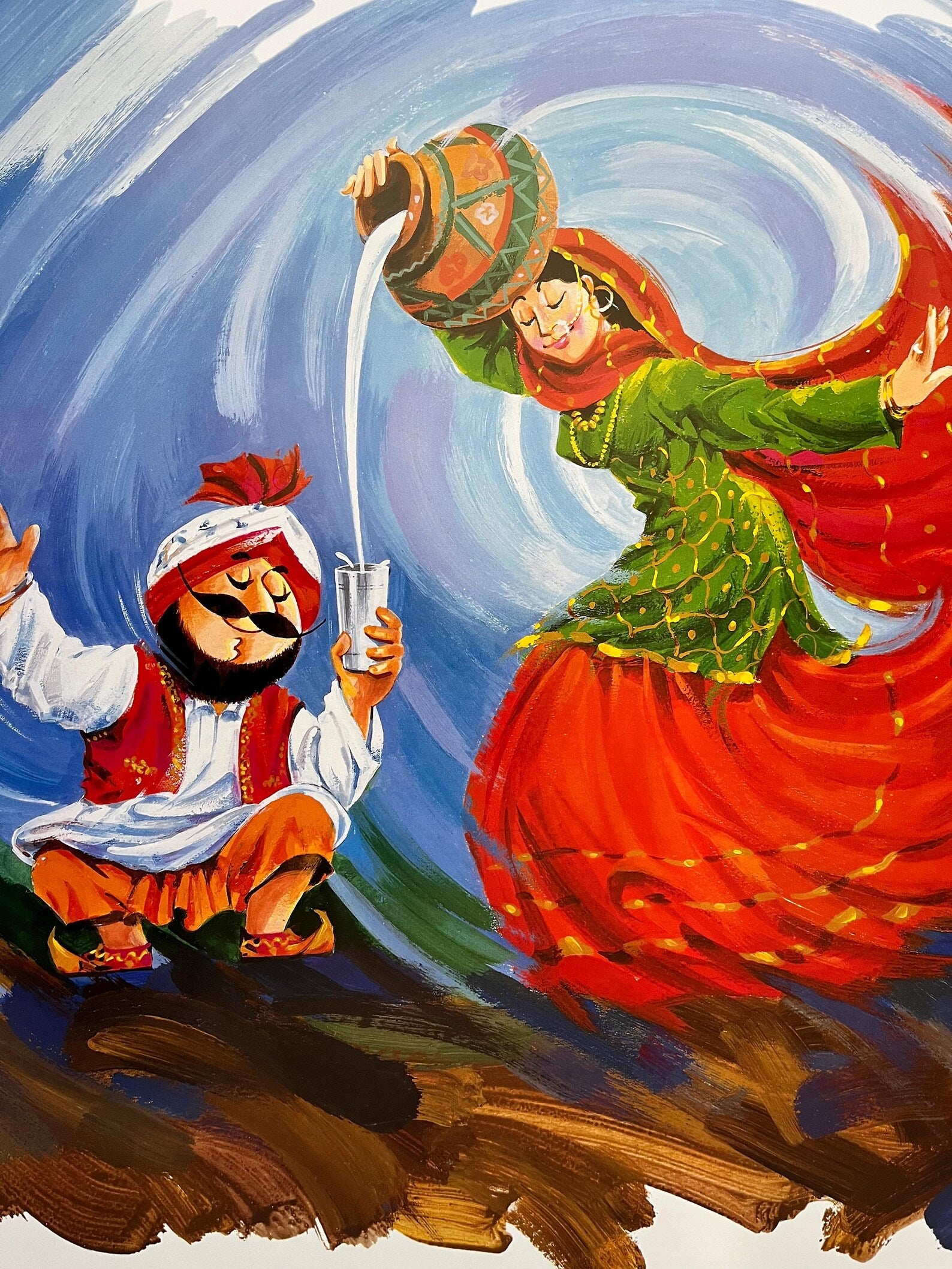 Air India Poster, Original Vintage Travel Poster, Pinjab