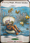 Air India Poster, Original Vintage Travel Poster, Perth, Australia