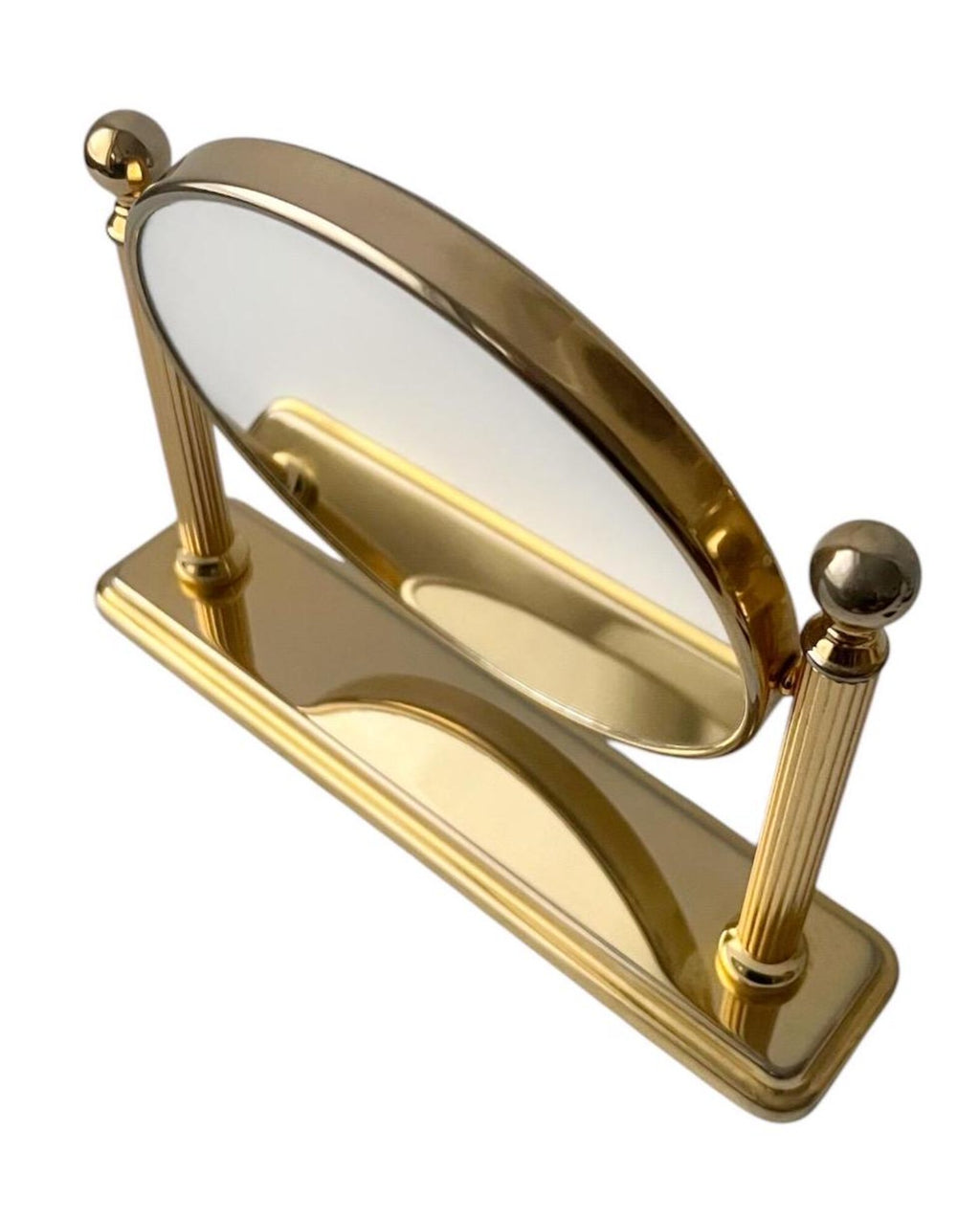 Vintage Italian Brass Vanity Mirror Two-Sided Magnifying 1950s