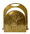 Vintage Solid Brass Magazine Rack with Art Deco and Art Nouveau Design.