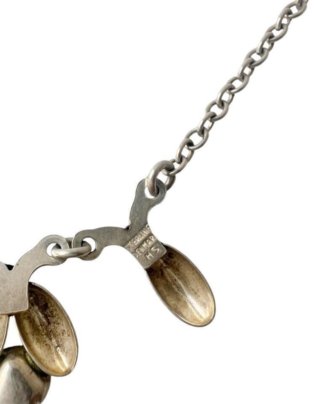 Vintage Hermann Siersbøl Sterling Silver Choker Necklace with Floral Leaf Design