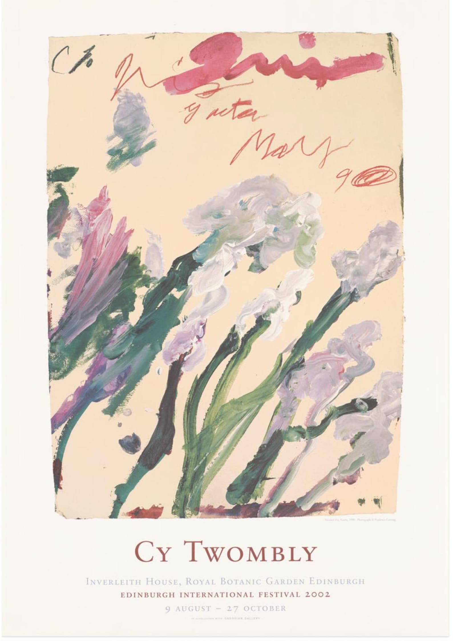 Cy Twombly, Nicola’s Iris, Gaeta, Museum Exhibition Poster, Original Vintage Print