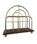 Antique Oak & Brass Magazine Rack English Canterbury Newspaper Holder c.1890